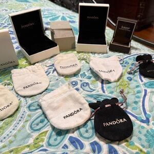 Pandora Jewelry Pouches in Black and Cream